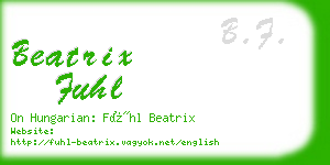 beatrix fuhl business card